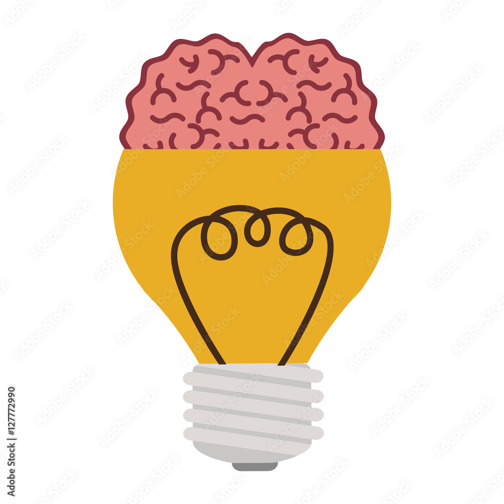 light bulb with brain in top vector illustration light bulb with brain in top vector illustration