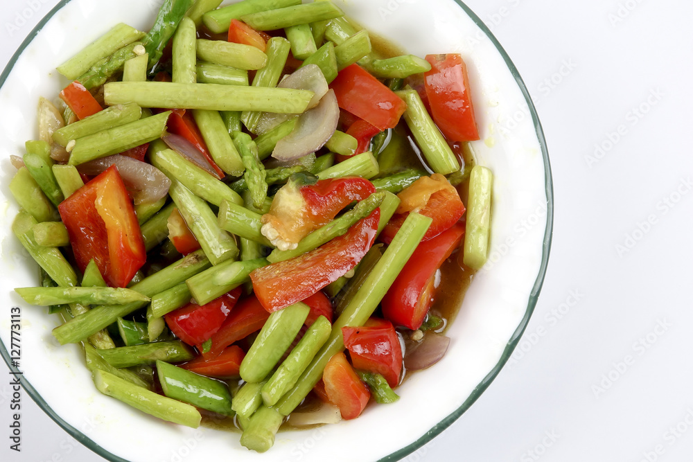 Asparagus on white . Asparagus on white .