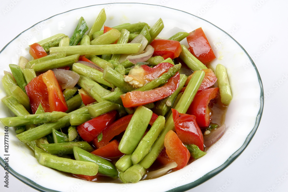 Asparagus on white . Asparagus on white .