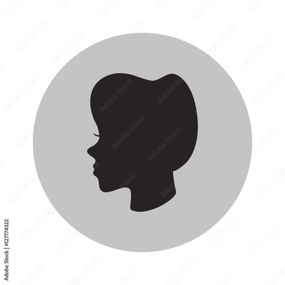 Woman head profile inside circle icon. Female avatar person and people theme. Isolated design. Vector illustration Woman head profile inside circle icon. Female avatar person and people theme. Isolated design. Vector illustration