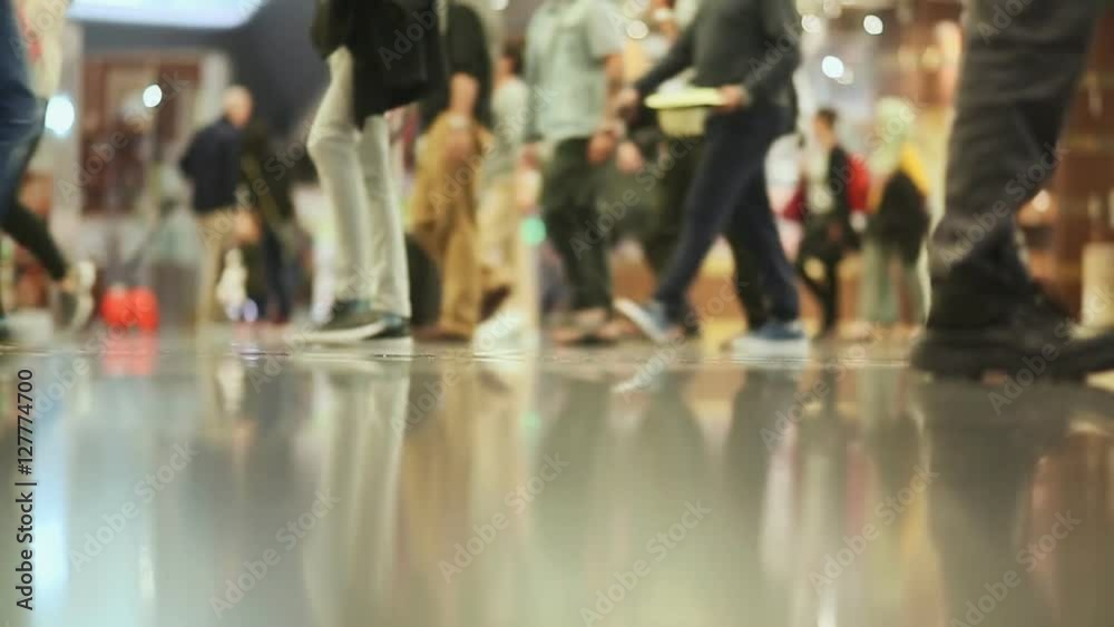 Passengers dragged baggage walking on the way at airport. Only legs view 3. Passengers dragged baggage walking on the way at airport. Only legs view 3.
