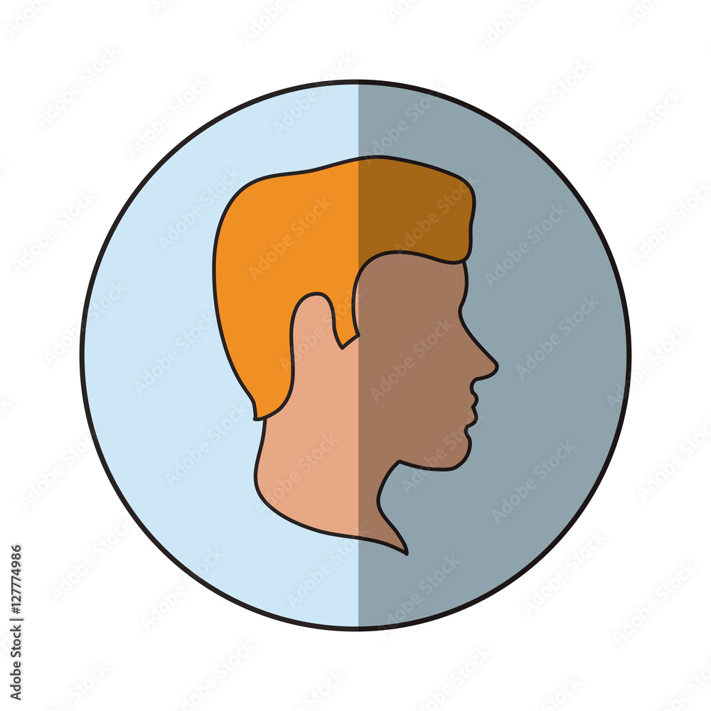 Man head profile icon. Male avatar person and people theme. Isolated design. Vector illustration Man head profile icon. Male avatar person and people theme. Isolated design. Vector illustration