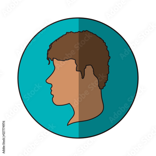 Man head profile icon. Male avatar person and people theme. Isolated design. Vector illustration