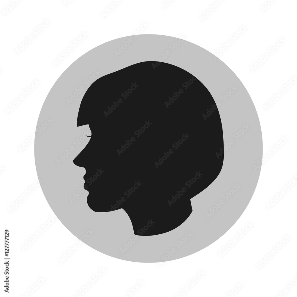 Man head profile icon. Male avatar person and people theme. Isolated design. Vector illustration