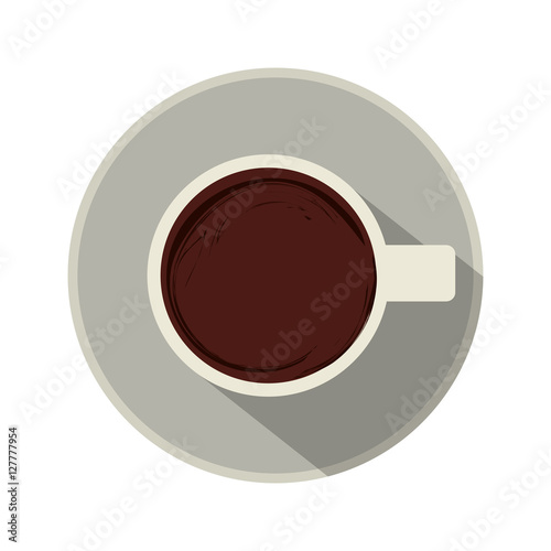 Coffee cup icon. Coffee time drink breakfast and beverage theme. Isolated design. Vector illustration