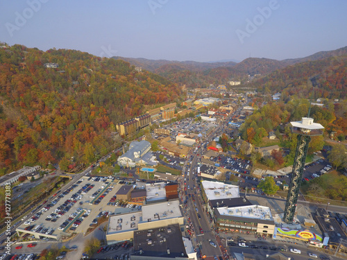 Aerial image of Gatlinburg Tennessee