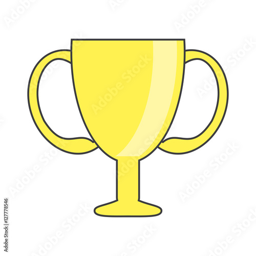Trophy cup icon. Winner competition success and sport theme. Isolated design. Vector illustration
