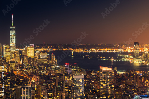 Manhattan night cityscape