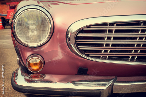 Headlight lamp old antique car - vehicles vintage classic style. retro color filter effect