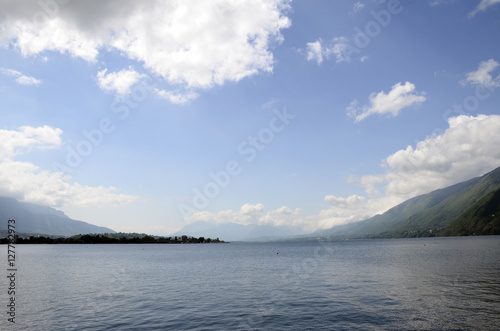 Bourget lake and mountains