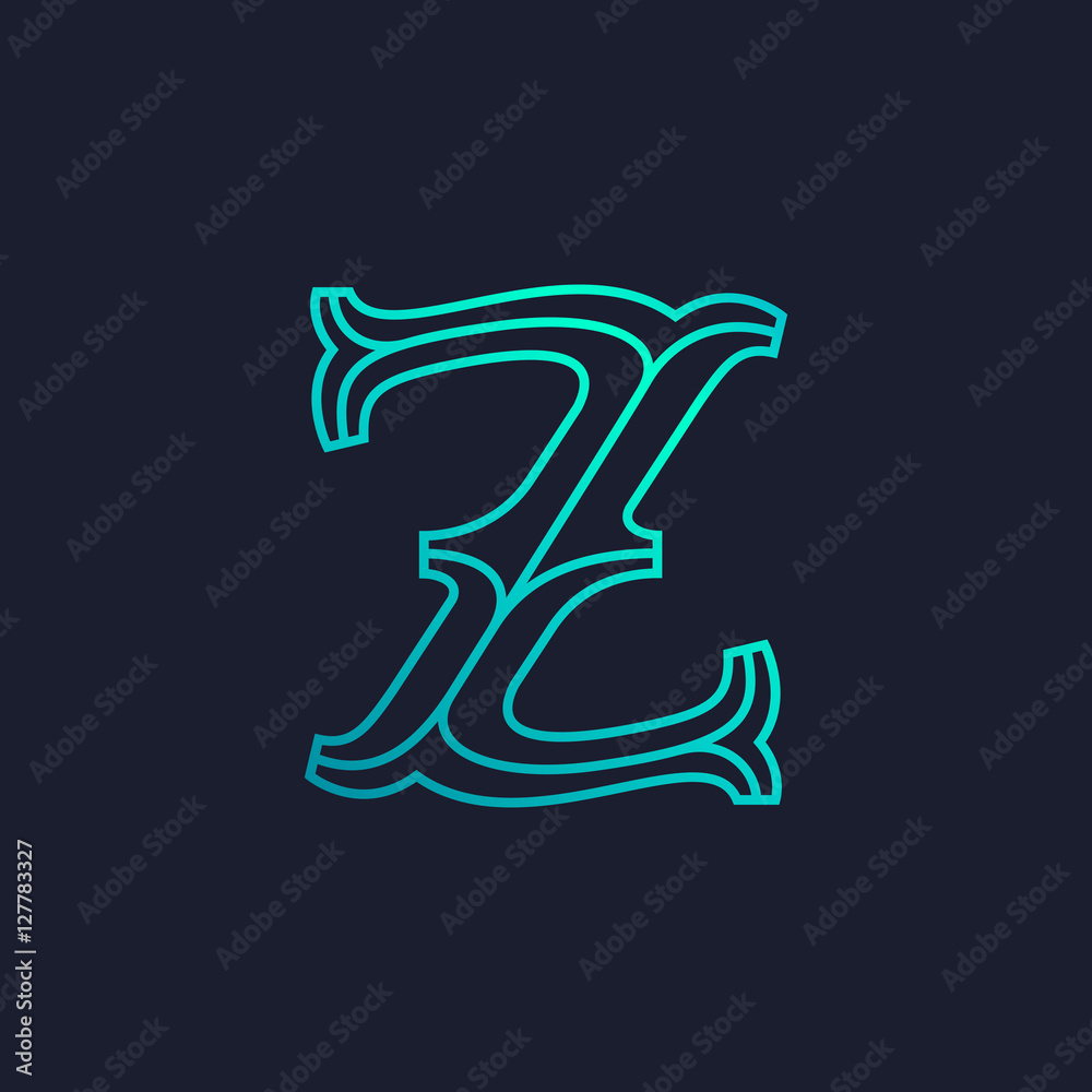 Z letter logo. Mono line Slab serif retro type. Z letter logo. Mono line Slab serif retro type.
