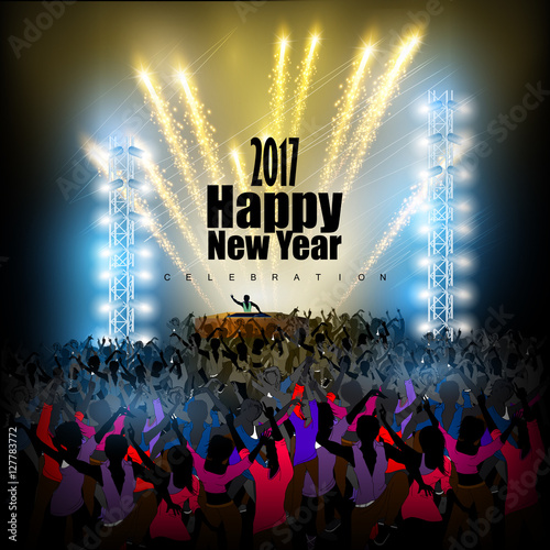Happy New Year 2017 party celebration poster