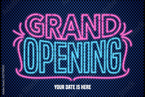 Grand opening vector banner, poster, illustration