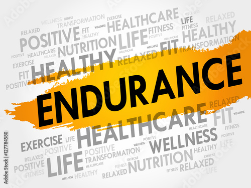 ENDURANCE word cloud collage, health concept background
