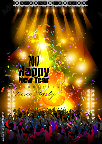 Happy New Year 2017 party celebration poster