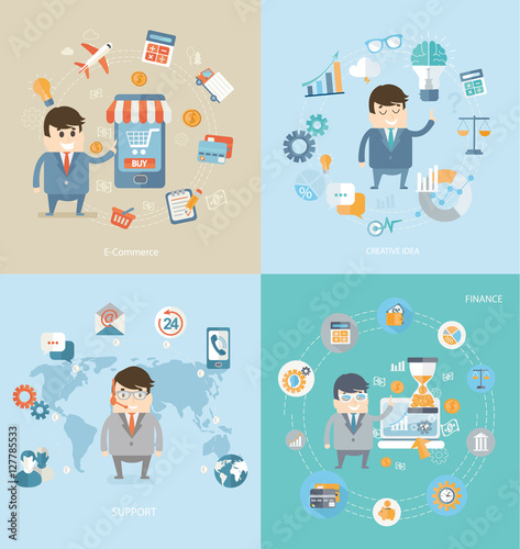 Concept of e-commerce, finance, support, idea.