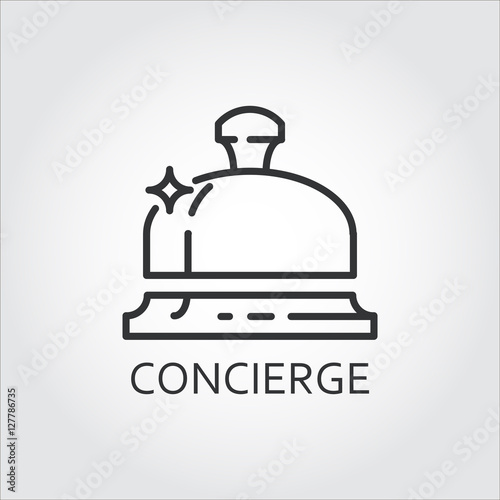 Simple black icon of bell concierge drawn in outline style