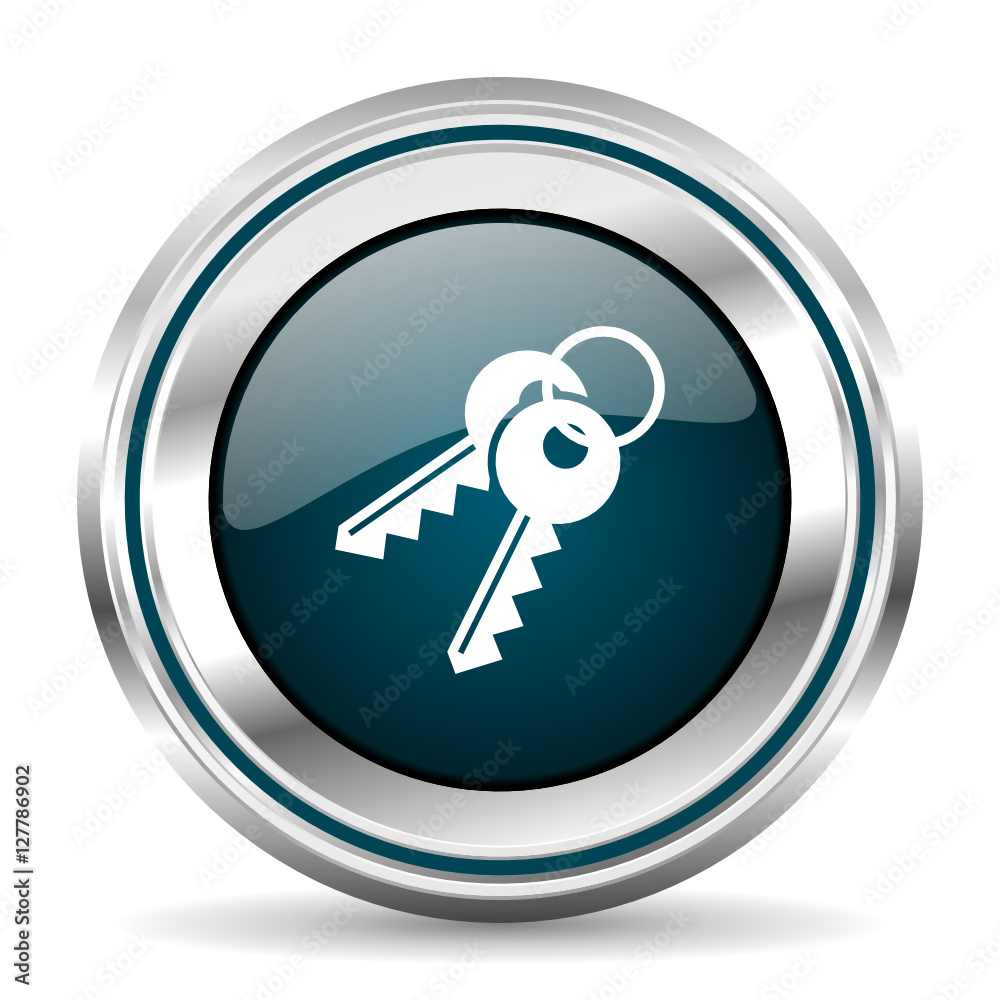 Keys vector icon. Chrome border round web button. Silver metallic pushbutton. Keys vector icon. Chrome border round web button. Silver metallic pushbutton.