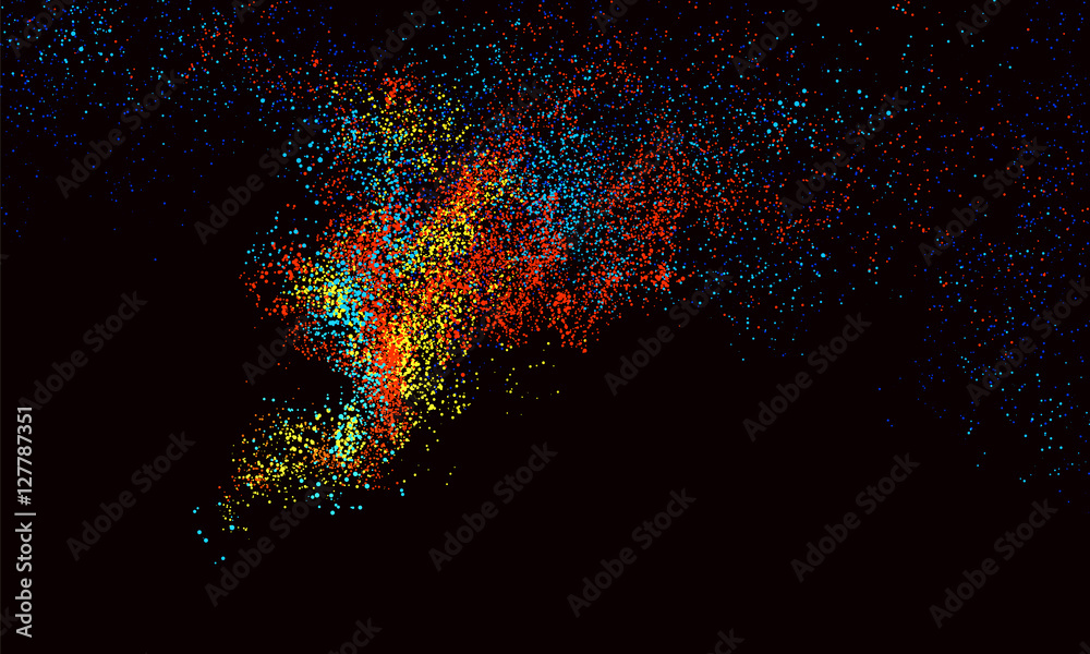 Colorful particles, abstract graphics.