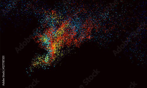 Colorful particles, abstract graphics.