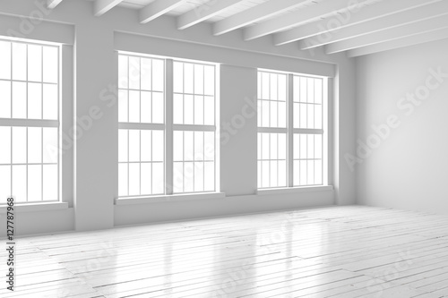 White room interior, open space mockup