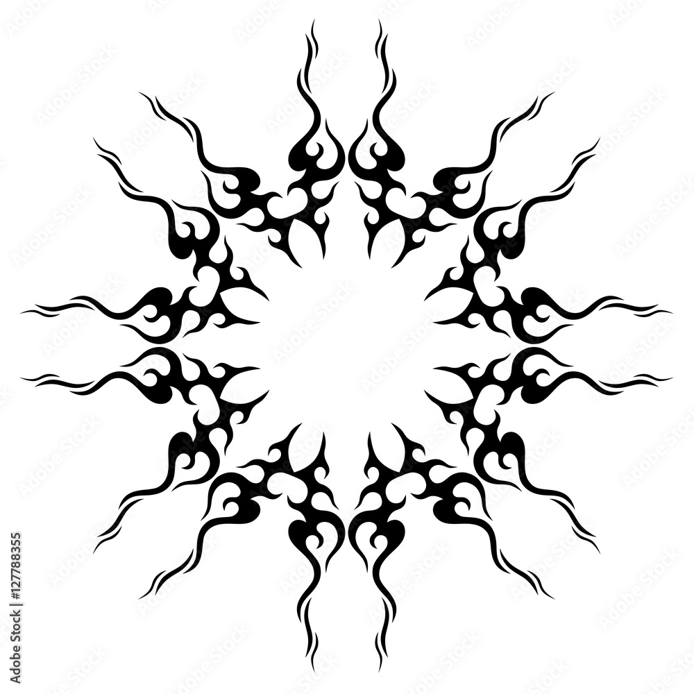 Tattoo tribal vector sketch circle designs. Simple logo. Designer isolated  element for ideas decorating the body of women, men and girls arm, leg and  other body parts. Abstract illustration. Stock Vector |