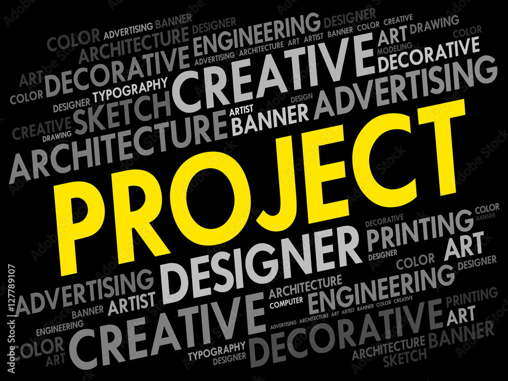 PROJECT word cloud, creative business concept background