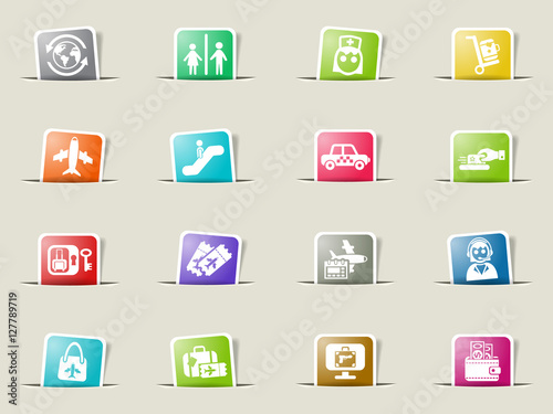airport icon set photo