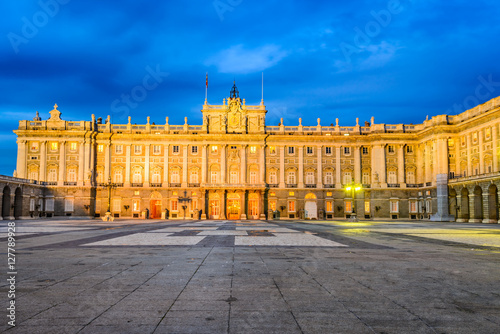 Madrid, Spain - Royal Palace in night
