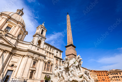 Rome, Italy - Egyptian obelisk in Piazza Navona © ecstk22