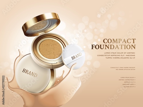 Elegant compact foundation ads