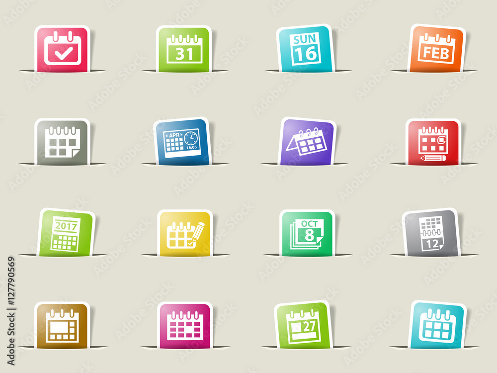 calendar icon set