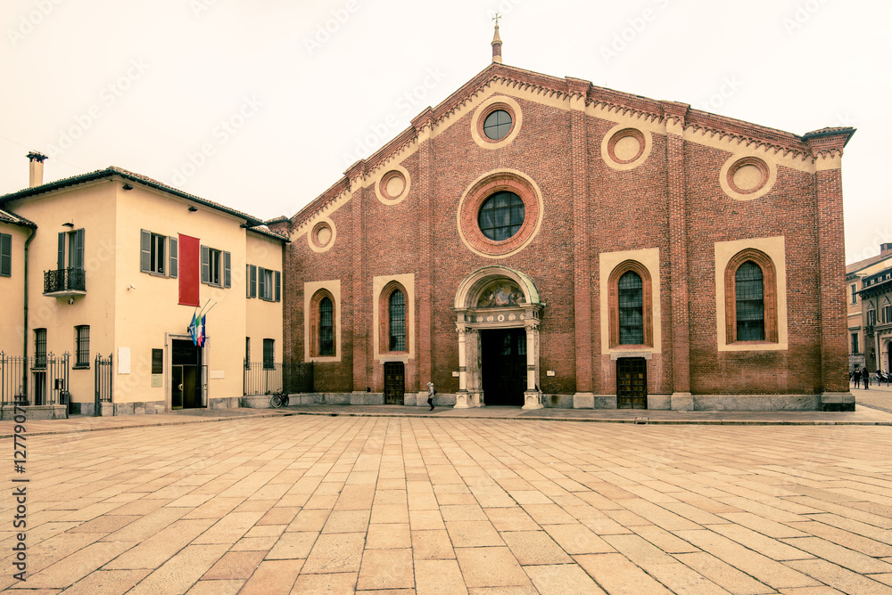 view of Santa Maria delle Grazie Milan city  - here there is he last supper of leonardo da vinci