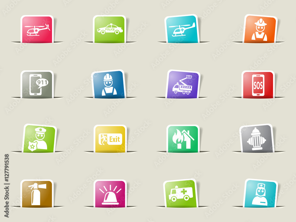 emergency icon set