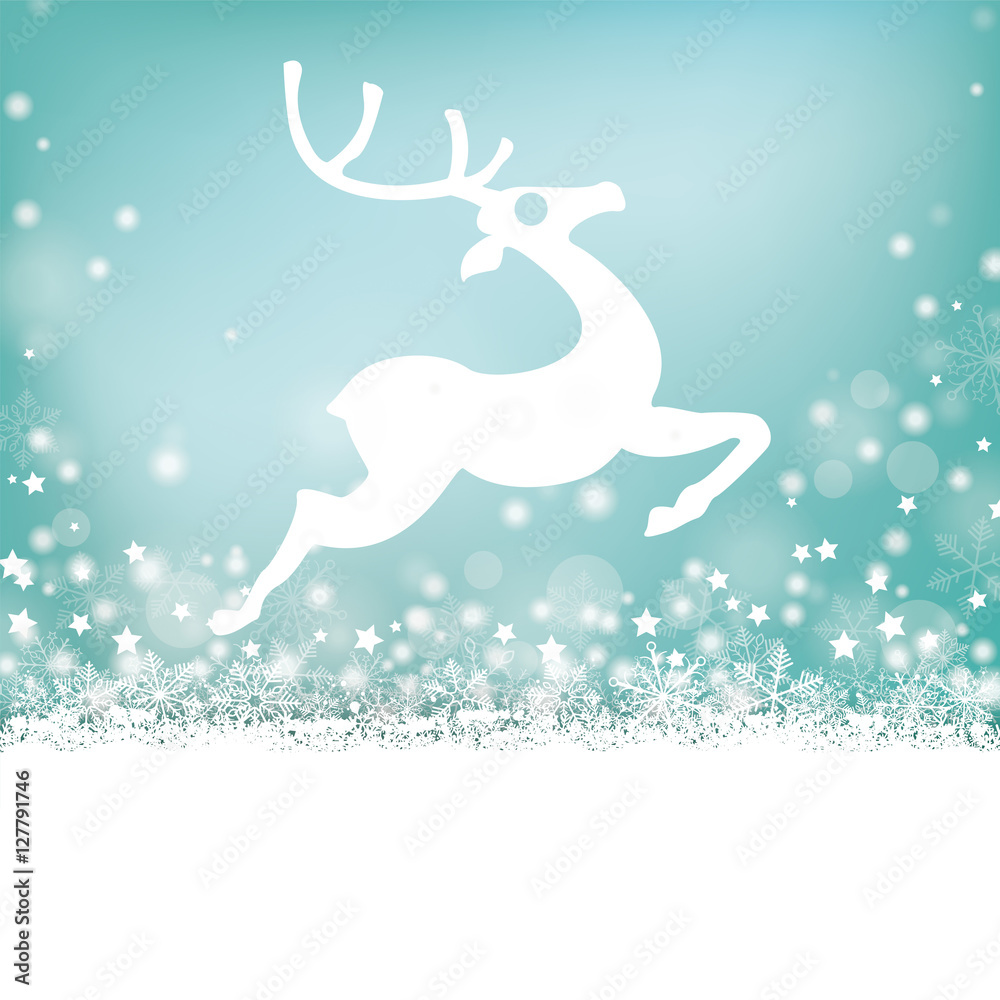 Reindeer Stars Snow Bokeh Stars Cover