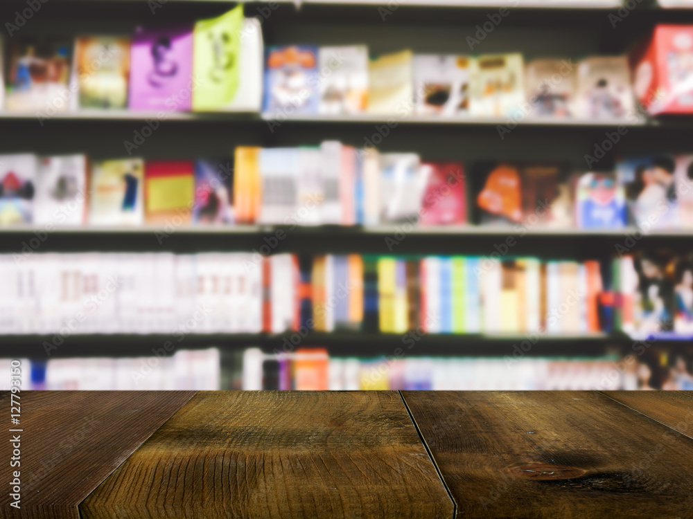 Blur or Defocus Background of  book and bookshelf in book store
