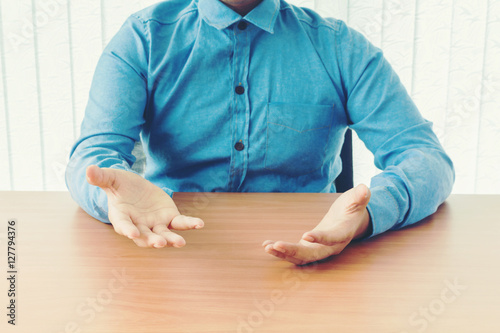 Businessman seated at the table