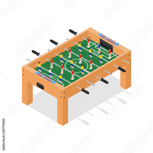 Table Football Game Isometric View. Vector