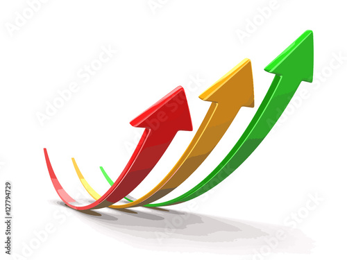 Arrows up. Image with clipping path