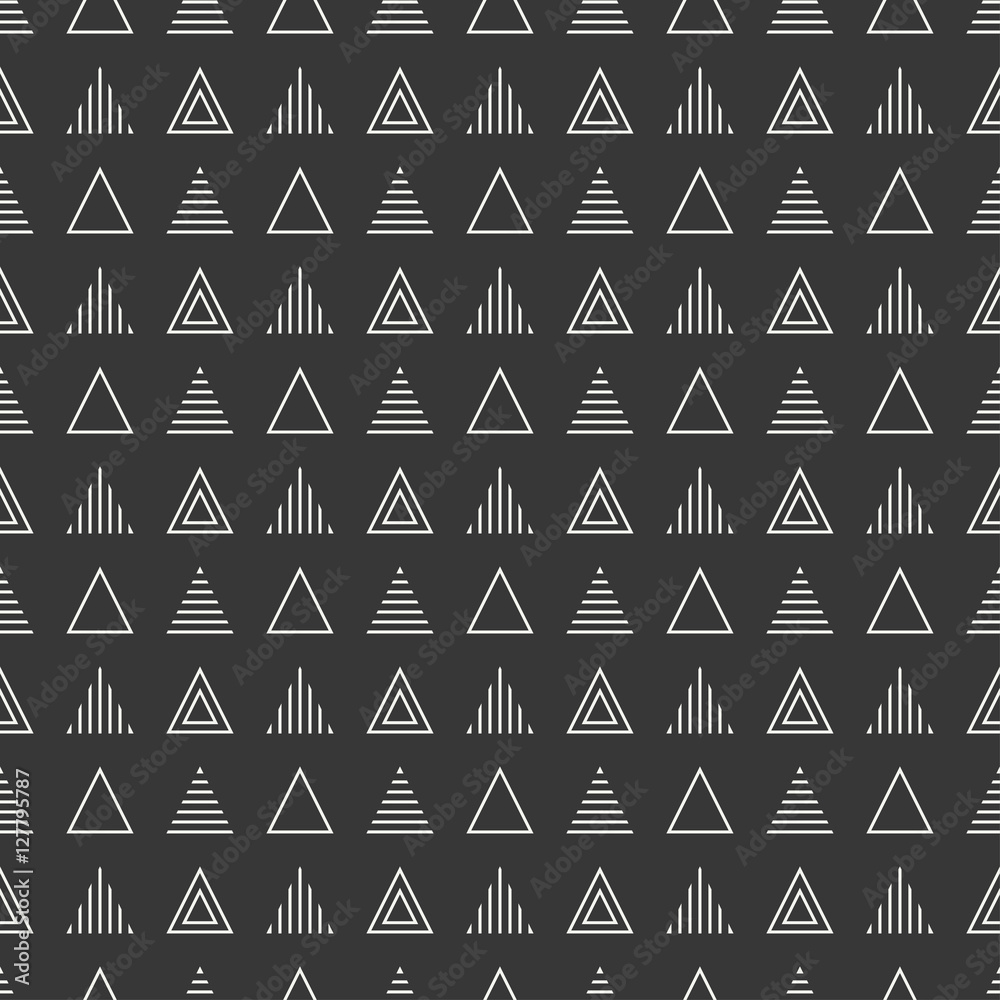 Geometric line monochrome abstract hipster seamless pattern with triangle.  Wrapping paper. Scrapbook. Print. Vector illustration. Background. Graphic  texture for your design, wallpaper. Stock Vector | Adobe Stock