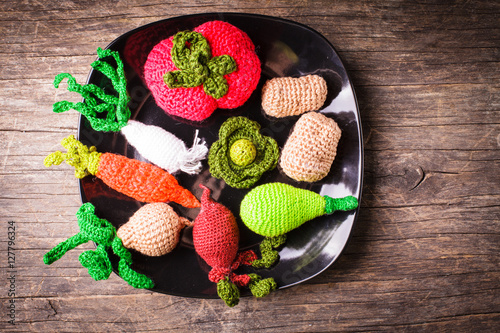 Canvas Print Crochet tiny vegetables