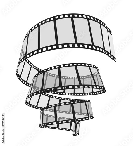 3d Film Strip. Image with clipping path