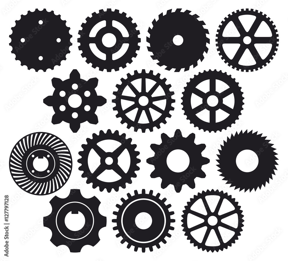 machine gear collection (cogwheel vector set) machine gear collection (cogwheel vector set)