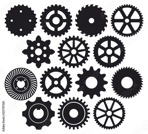 machine gear collection (cogwheel vector set) photo