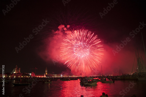 Beautiful fireworks in Venice, Italy photo