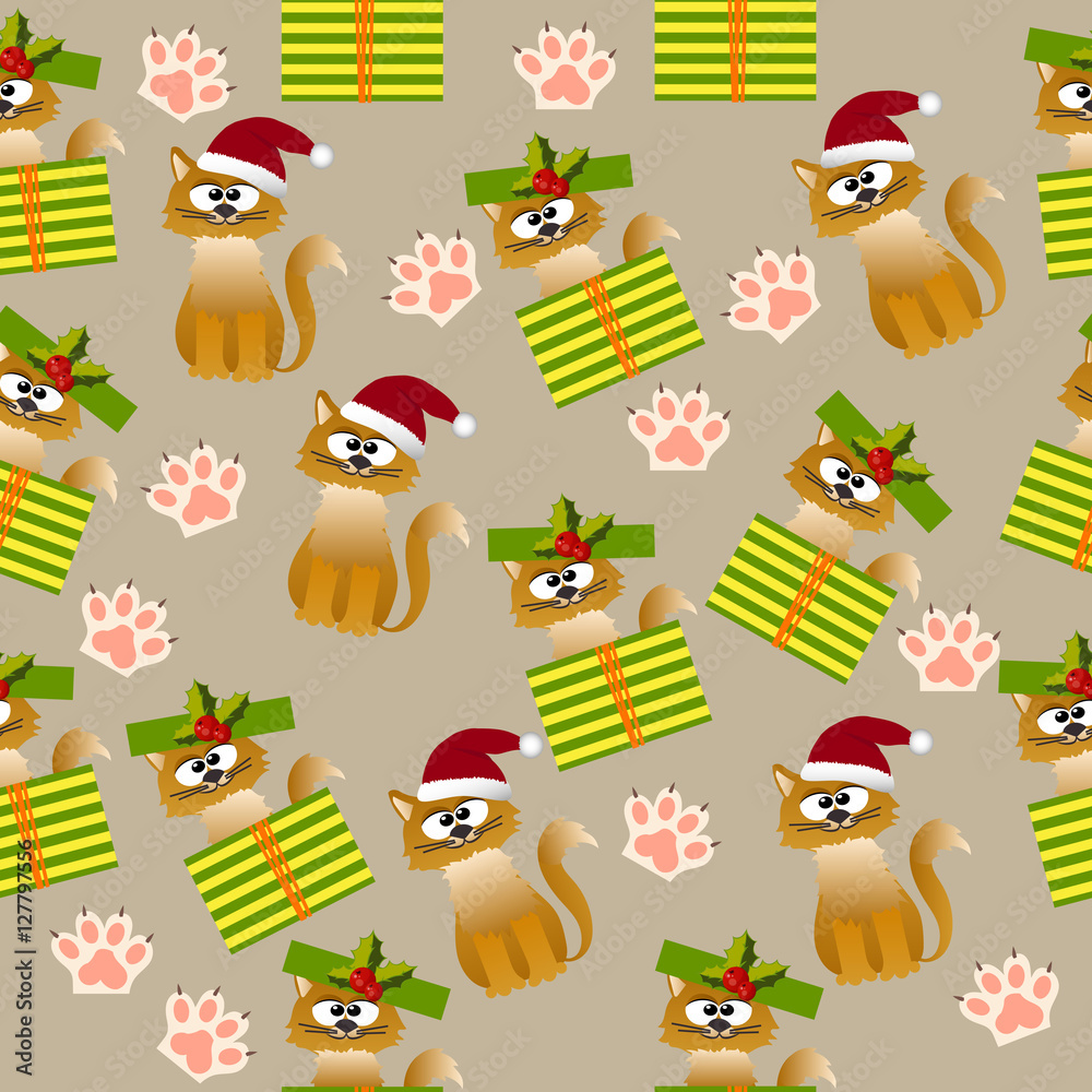 Naklejka premium pattern with cute cats