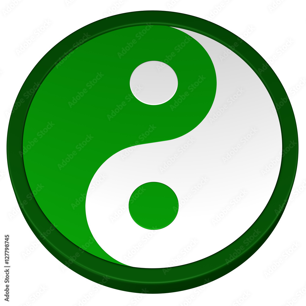 Yin Yang Symbol. 3D rendering. Yin Yang Symbol. 3D rendering.