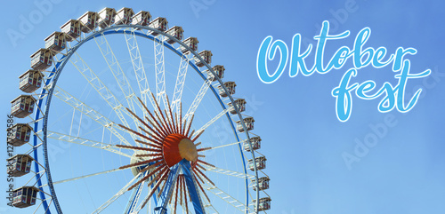 Oktoberfest banner - Big ferris wheel - Copyspace