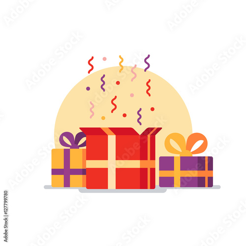 Opened gift box, surprise concept