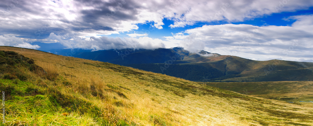 Panoramic view of Carpathian Mountains